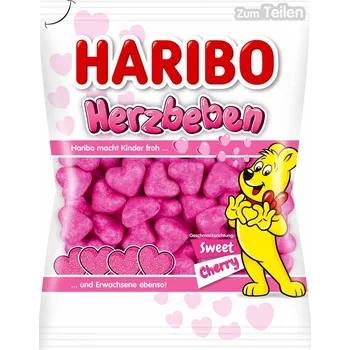Cukrovinka HARIBO želé bonbony Herzbeben Třešňové 160g
