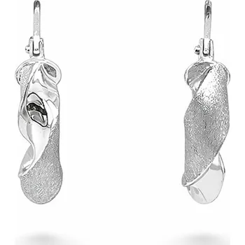 Náušnice Kruhové náušnice z bílého zlata s točeným designem