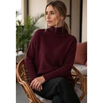 Oblečení a móda FIGL Svetr M1101 Bordó Loose Fit S_M