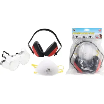 Respirátor, ochranné brýle a chrániče sluchu BGS1093625 Sada 3 díly (BGS 1093625 Souprava respirátoru, ochranných brýlí a chráničů sluchu)
