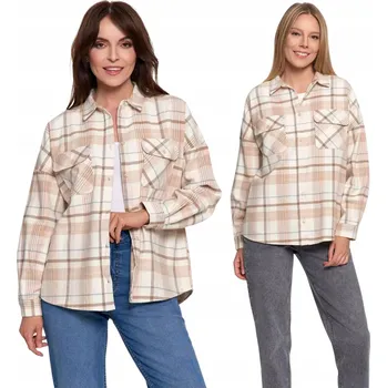 Dámská košile Moraj dámská košile s dlouhým rukávem, kostkovaná, béžová OKD5000-002, velikost S/M
