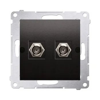 Elektrická zásuvka SIMON 54 ZÁSUVKA 2x ANTÉNNÍ ČERNÁ MATNÁ DASF2.01/49