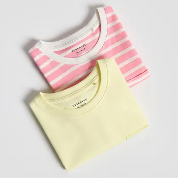 Dívčí tričko Reserved - Sada 2 bavlněných triček - vícebarevná - 404HU-MLC - 404HU-MLC-U13