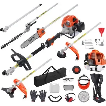 Křovinořez 33CC 6 v 1 multifunkční vyžínací nástroje, benzínový nůž na živý plot, vyžínač plevele, strunový vyžínač, křovinořez, ořezávač okrajů, vyžínač s tyčí, řetězová pila s prodlužovací tyčí