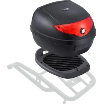 Zavazadlo na motocykl Vrchní kufr na motocykl , univerzální odolný PP materiál, zadní kufr na motocykl s reflexním panelem, 24l vodotěsný odnímatelný vrchní kufr na motocykl s víceotvorovou základnou, vhodný pro 99 % rámů motocyklů