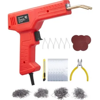Svářečka Svářečka plastů , 100W plastová svářečka s 800 ks horkých spon, profesionální horká svářečka, sada na opravu plastových nárazníků s LED světlem pro kajak, hračky, opravu plastových prasklin