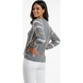 Oblečení a móda FIGL Svetr M1276 Šedá Regular Fit S