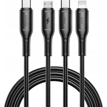 Datový kabel Kabel WIWU USB - USB typ C / microUSB / Lightning 1 m černý