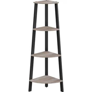 Obývací pokoj Rohový regál Vasagle Fila černo-šedý