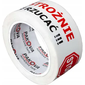 Balicí páska Pakova bílá, černá, červená šířka 48 mm délka 90 m 6 ks
