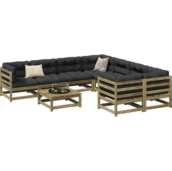 Zahradní sestava vidaXL 9dílná zahradní sedací souprava masivní borové dřevo [3299367] Barva: Přírodně impregnované