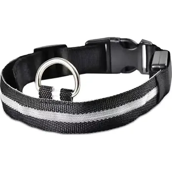 Obojek pro psa LED svítící obojek pro psy a kočky 32-37 cm černý