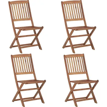 Skládací zahradní židle 4 ks masivní akáciové dřevo - 8720286200322