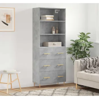 vidaXL Skříň highboard 69,5 x 34 x 180 cm kompozitní dřevo [3189368] Barva: Betonová šedá
