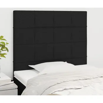 Čelo postele 2 ks černé 100x5x78/88 cm textil - 8720287241881
