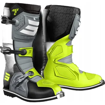 Moto oblečení BOTY NA CROSS A ČTYŘKOLKU SHOT RACE 2 ČERNÁ/ŠEDÁ/NEONOVĚ ŽLUTÁ 48 A06-24C1-A01-48