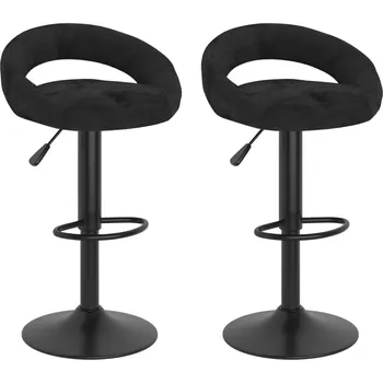 Barová židle Barové židle 2 ks černé samet - 8720286516461