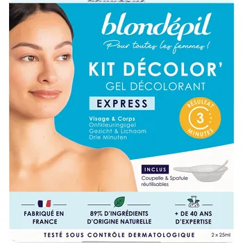 Přípravek na depilaci a epilaci Blondépil Kit Décolor’ Gel Décolorant Express Sada pro rychlé bělení chloupků na obličeji