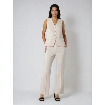 Dámské oblečení Sinsay - Kalhoty flare - béžová - 752FJ-02X - 752FJ-02X-XS