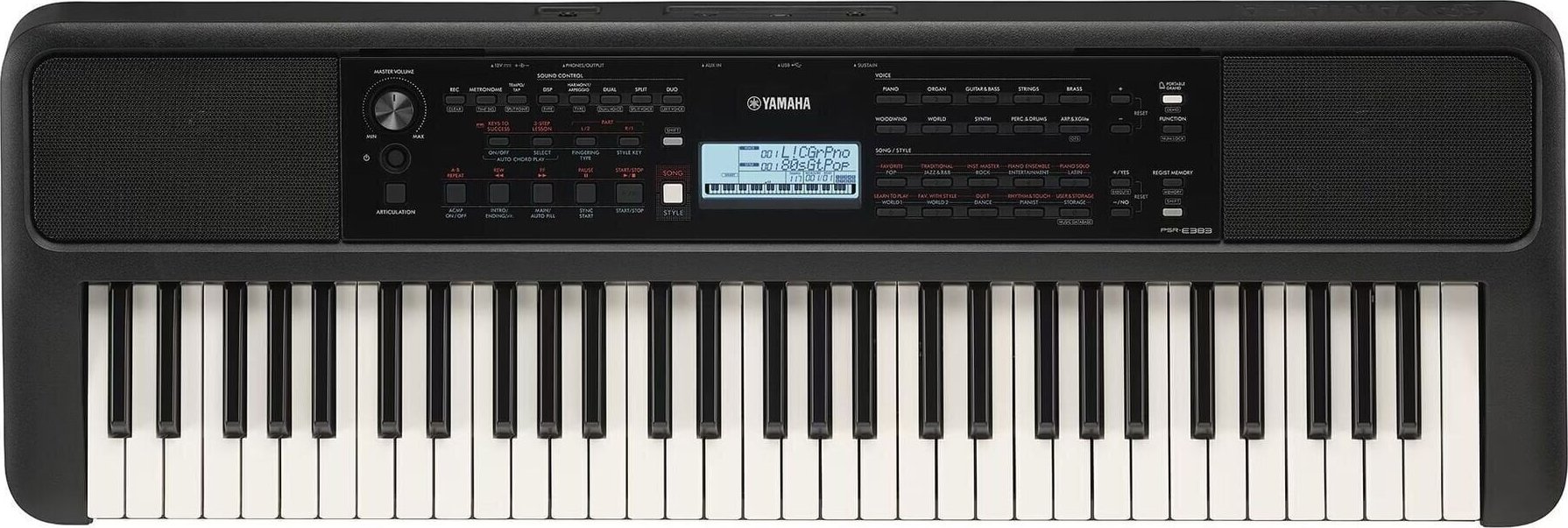Yamaha PSR-E383 Keyboard s dynamikou Black