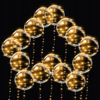 Balónek 10 KS LED Balón svítící velký 61 cm balón bobo Teplá bílá