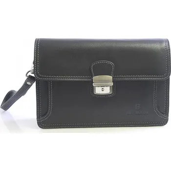 Pánská aktovka Pánská kožená příruční kožená etue Hexagona Simple, černá