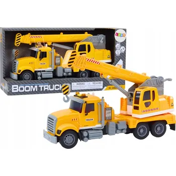 autíčko JEŘÁB NÁKLADNÍ AUTO S FRYKČNÍM POHONEM SVĚTLO ZVUK STAVEBNÍ AUTO ŽLUTÉ