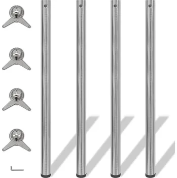 Psací stůl 4 stolové nohy s nastavitelnou výškou, broušený nikl, 1100 mm - 8718475946533