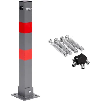 parkovací zábrana MultiStore DNPL-003 Skládací parkovací zábrana, sloupek 60 cm, na klíč, s reflexními pruhy