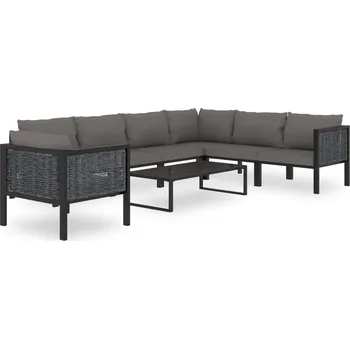 Zahradní sestava 8dílná zahradní sedací souprava s poduškami polyratan uhlová - 8719883994536