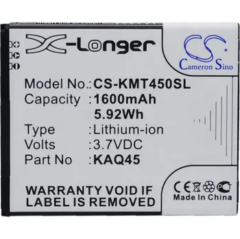 Baterie pro mobilní telefon Baterie Cameron Sino CS-KMT450SL, Li-Ion, 1600