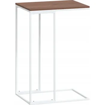 Konferenční stolek Bílý a hnědý odkládací stolek C 40 x 30 x 59 cm
