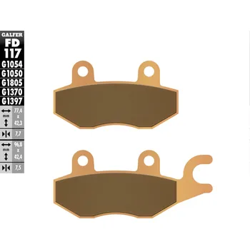 Brzdová destička GALFER brzdové destičky KH165 sintrované barva zlatá ATV (GALFER brzdové destičky KH165 sintrované barva zlatá ATV)