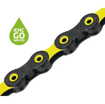 Řetěz na kolo KMC DLC12 WAXED Black/Yellow 126 článků (Řetěz KMC DLC12 WAXED Black/Yellow126 článků 12)