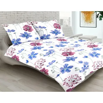 Povlečení Prémiové ložní Povlečení z bavlna saténu 220x200 cm - 70x80 květiny