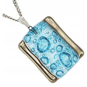 Náhrdelník Tyrkysový náhrdelník obdélník, ruční výroba, zdobený platinou