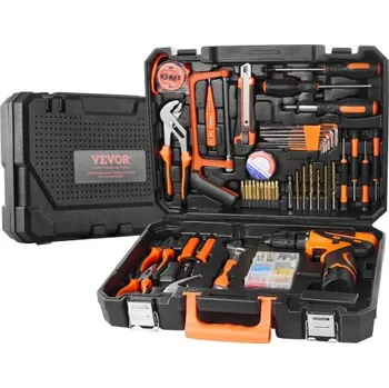Sada nářadí Sada nářadí , 146dílná sada ručního nářadí pro domácnost, s elektrickou vrtačkou a přenosným pouzdrem na nářadí, vysoce kvalitní ocel, pro údržbu domácnosti, kutilské projekty a opravy automobilů