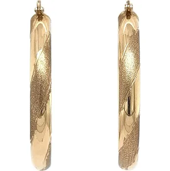 Náušnice Kruhové náušnice ze žlutého zlata s lesklou a matnou úpravou