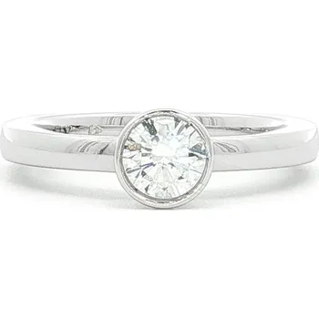 Prsten Zásnubní prsten z bílého zlata s diamantem 0,52 ct