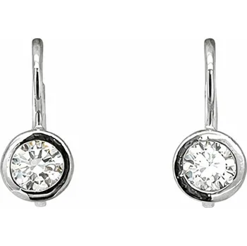 Náušnice Zlaté visací náušnice z bílého zlata se zirkony