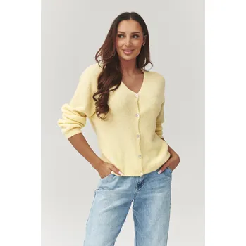 Dámská móda Svetr na zapínání model 223254 Makadamia universal