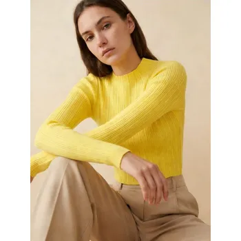 Dámský svetr Sinsay - Proužkovaný rolák - žlutá - 759IV-11X - 759IV-11X-S