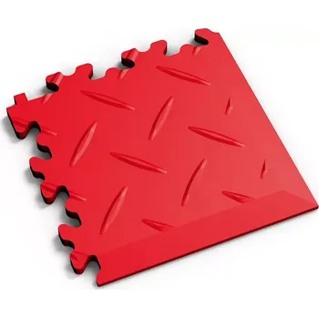 vinylová podlaha Červený PVC vinylový rohový nájezd Fortelock Industry Industry Ultra - 14 x 14 x 1 cm