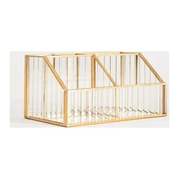 Organizer | GRAZIA | ze szkła prążkowanego | 17,5x10x8,5 cm | 753176