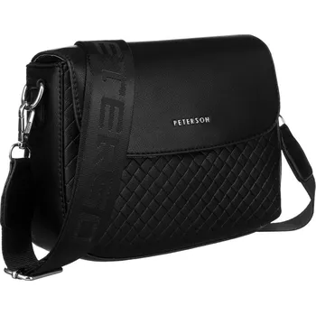 Kabelka Dámská messenger taška z ekokůže se širokým popruhem Barva: Černá