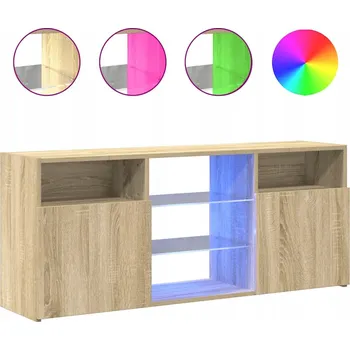 Televizní stolek TV stolek LED RGB 120x30x50 cm dub Sonoma