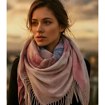 Šátek Agrafka šátek s květinami – polyester