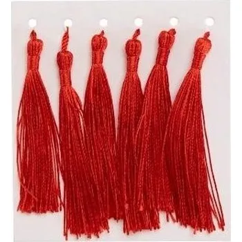 Set školních potřeb Frędzelki chwosty ozdobne czerwone 8cm 6szt