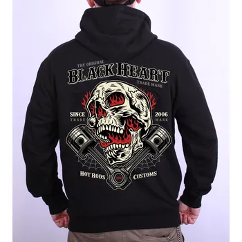 Pánská mikina Pánská mikina BLACK HEART FLAME PISTON Barva: Černá, Velikost: XL