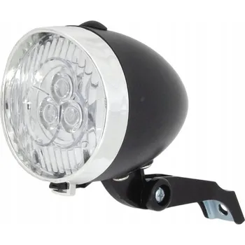 Cyklosvítilna Přední světlo JY592, Retro, 3 LED, Černé